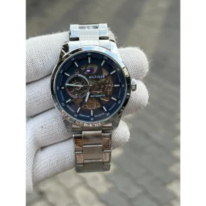 Premium Tommy Hilfiger Automatic Watch Silver Blue For Men (JH592) - stayhit.in