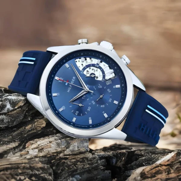 Premium Tommy Hilfiger Baker Watch Blue Strap For Men (SOS515) - stayhit.in
