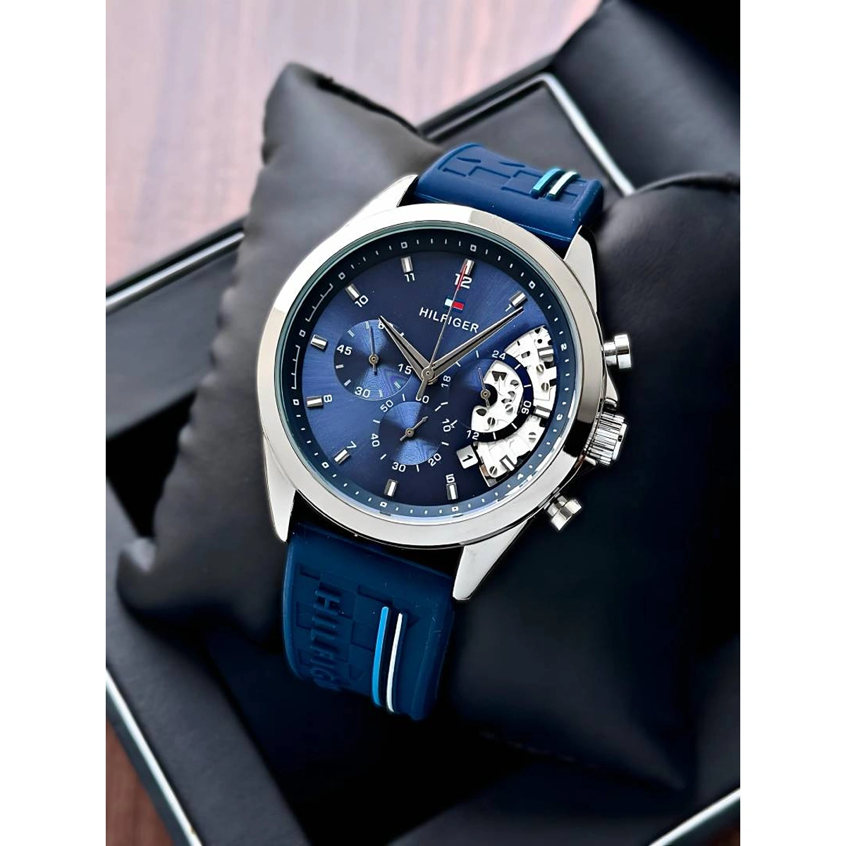 Premium Tommy Hilfiger Baker Watch Blue Strap For Men (SOS515) - stayhit.in