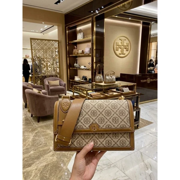 Premium Tory Burch Monogram Jacquard Shoulder Bag For Women (LAB314) - stayhit.in