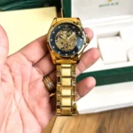 Rolex Auto Watch Gold Black For Men