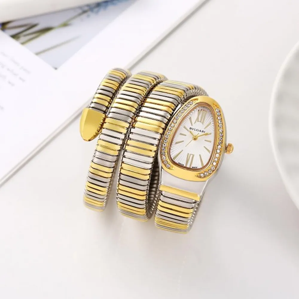 Stylish Bvlgari Watch Serpenti Snake Gold White For Women (SG2044) - stayhit.in Stylish Bvlgari Watch Serpenti Snake Gold White For Women (SG2044) - stayhit.in