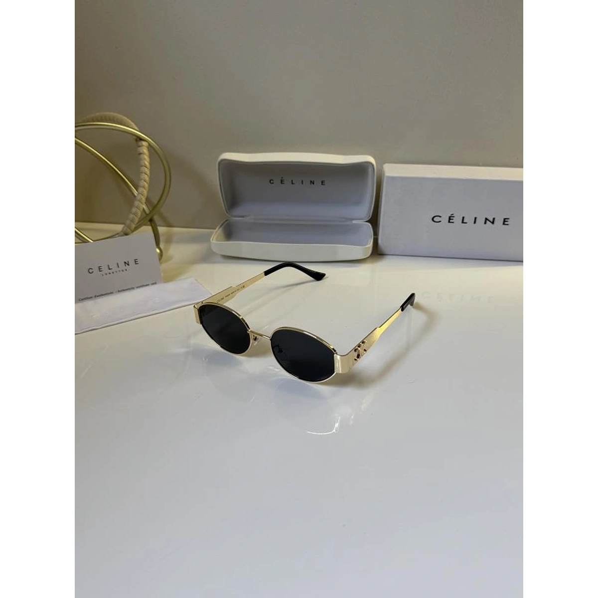 Stylish Celine Sunglasses Gold Black For Men (BOT3483) - stayhit.in Stylish Celine Sunglasses Gold Black For Men (BOT3483) - stayhit.in