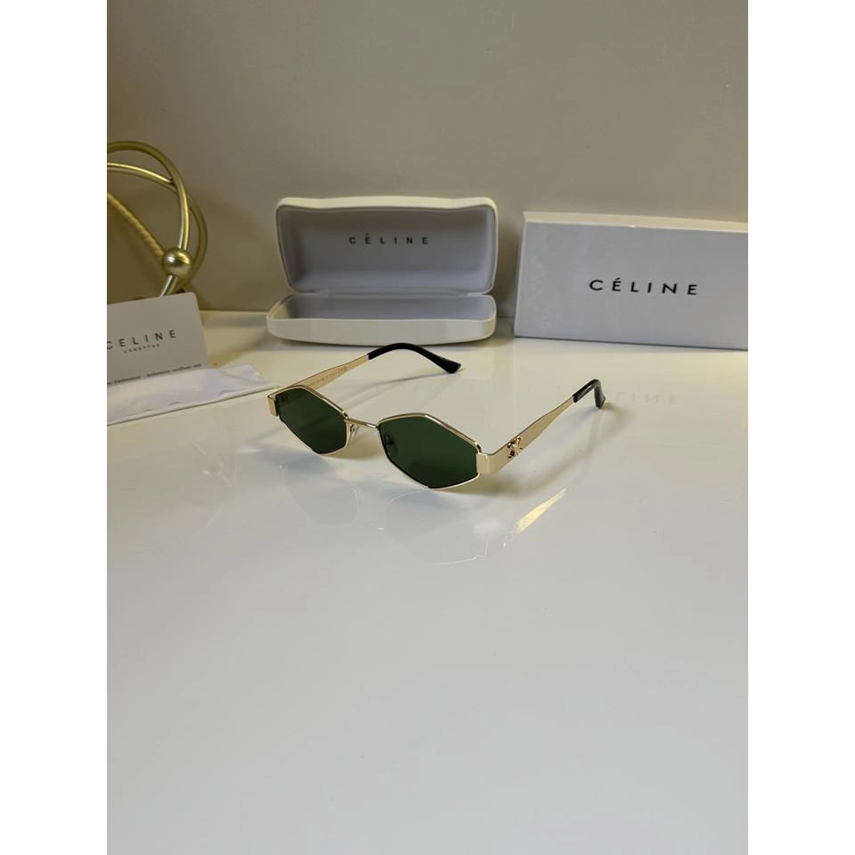 Stylish Celine Sunglasses Gold Green For Men (BOT3675) - stayhit.in Stylish Celine Sunglasses Gold Green For Men (BOT3675) - stayhit.in
