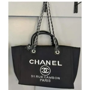 Stylish Chanel Deauville Canvas Tote Bag With Dust Cover For Women (BOT2569) - stayhit.in