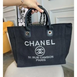 Stylish Chanel Deauville Canvas Tote Bag With Dust Cover For Women (BOT2569) - stayhit.in
