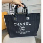 Stylish Chanel Deauville Canvas Tote Bag With Dust Cover For Women (BOT2880) - stayhit.in
