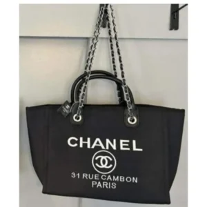 Stylish Chanel Deauville Canvas Tote Bag With Dust Cover For Women (BOT2880) - stayhit.in