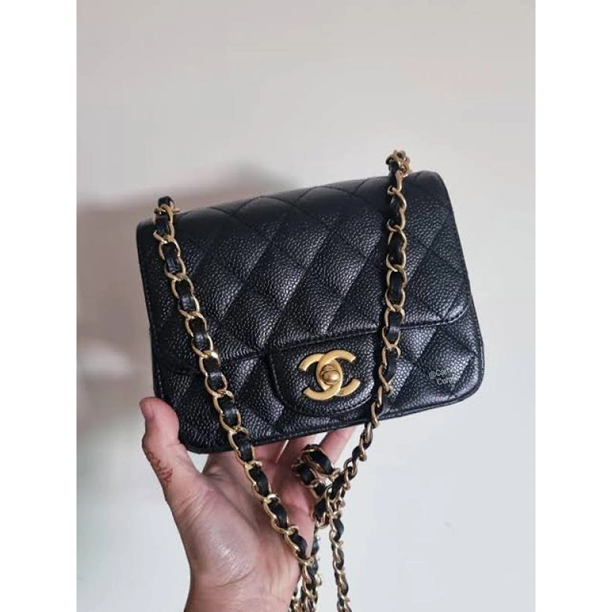 Stylish Chanel Mini Square Bag Caviar Black Gold With Box For Women (BOT2884) - stayhit.in Stylish Chanel Mini Square Bag Caviar Black Gold With Box For Women (BOT2884) - stayhit.in