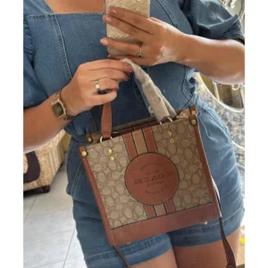Stylish Coach Dempsey Tote Bag Stripe With Magnetic Box For Women (SOS433) - stayhit.in