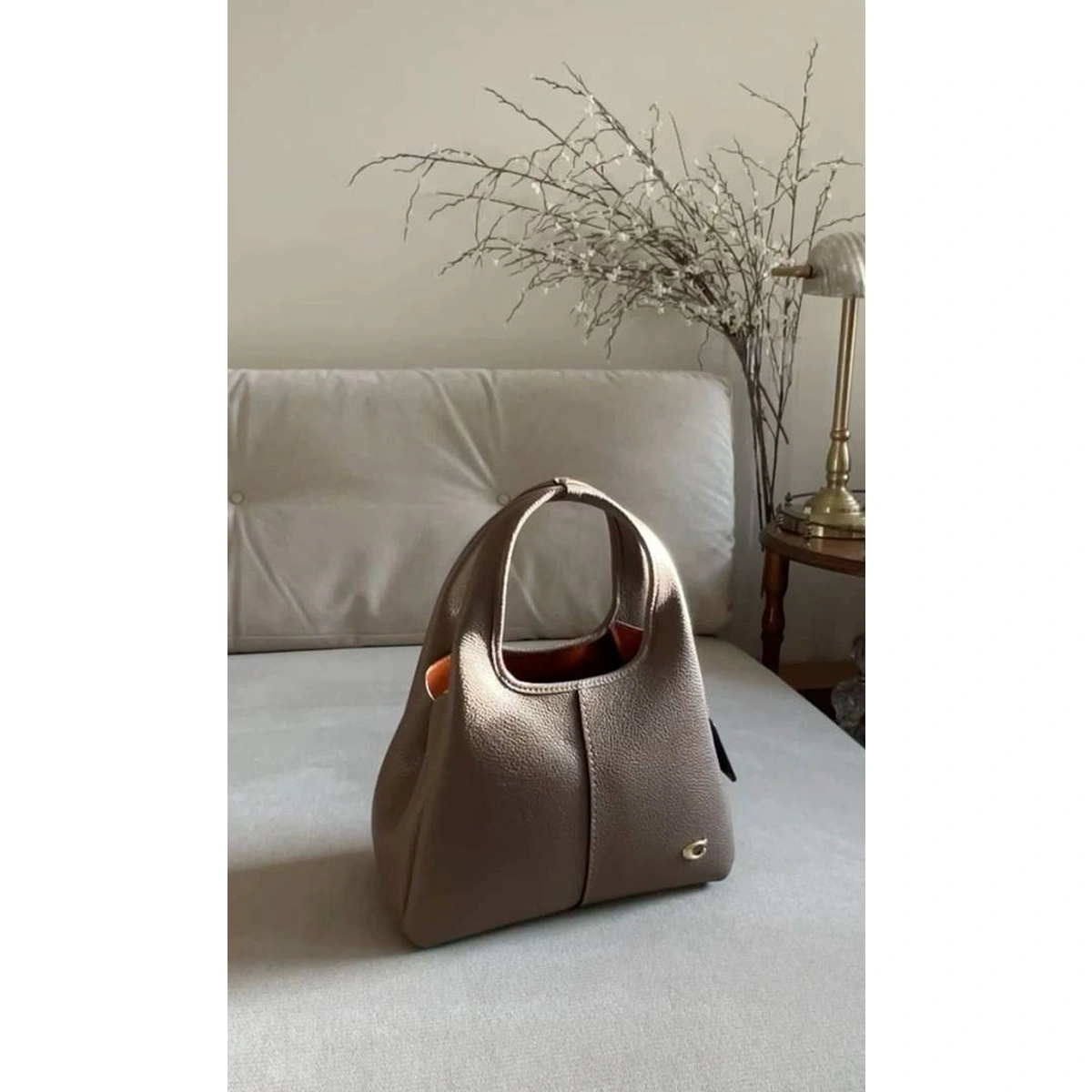 Stylish Coach Lana Khaki Bag With Og Box Dust Cover Long Belt For Women (SOS452) - stayhit.in