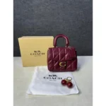 Stylish Coach Tabby Leather Bag Cherry Charm With Box For Women (BOT4054) - stayhit.in