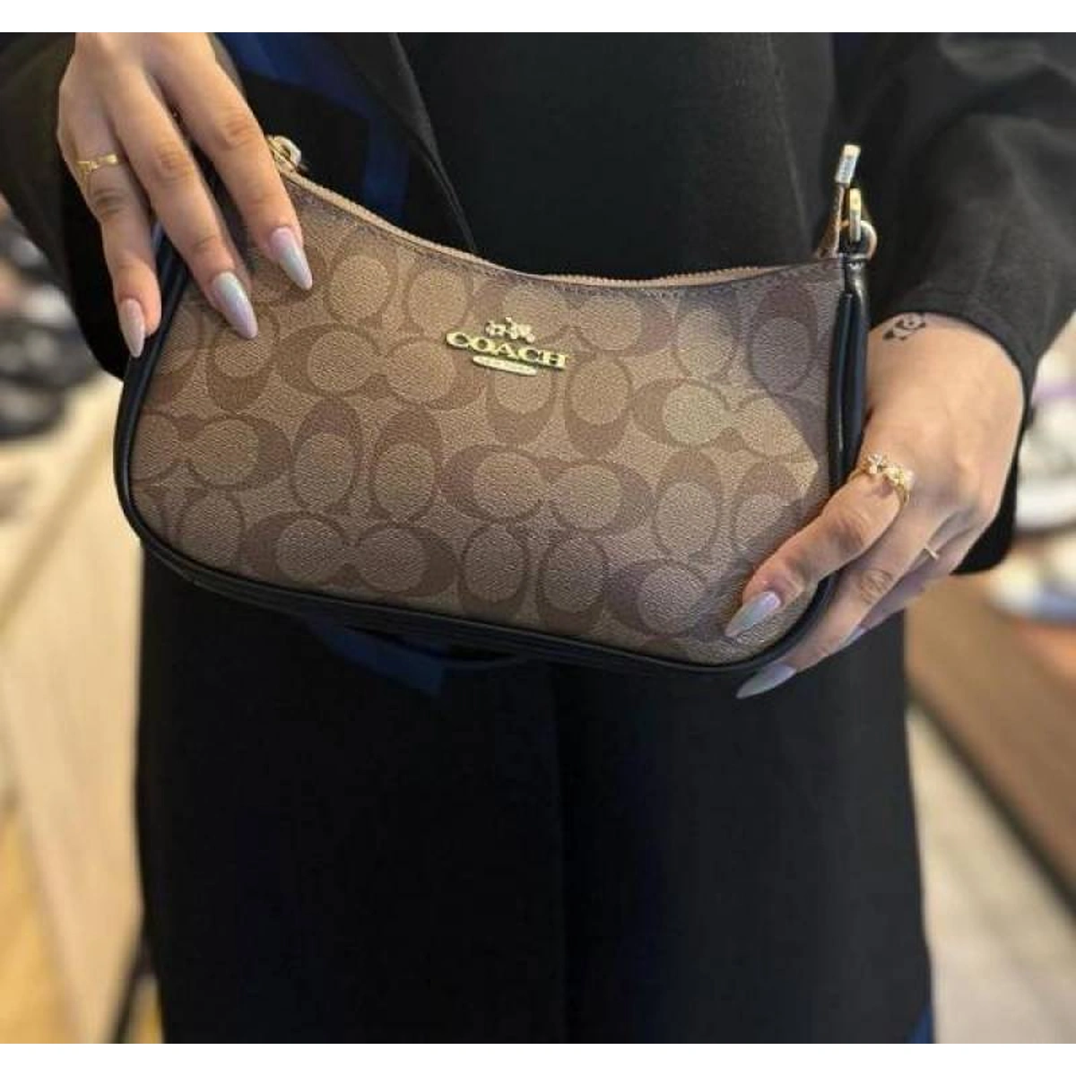 Stylish Coach Teri Shoulder Bag In Signature Canvas Dual Belts For Women (SOS431) - stayhit.in Stylish Coach Teri Shoulder Bag In Signature Canvas Dual Belts For Women (SOS431) - stayhit.in