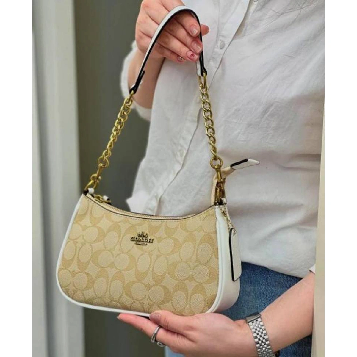 Stylish Coach Teri Shoulder Bag In Signature Canvas Dual Belts For Women (SOS429) - stayhit.in Stylish Coach Teri Shoulder Bag In Signature Canvas Dual Belts For Women (SOS429) - stayhit.in