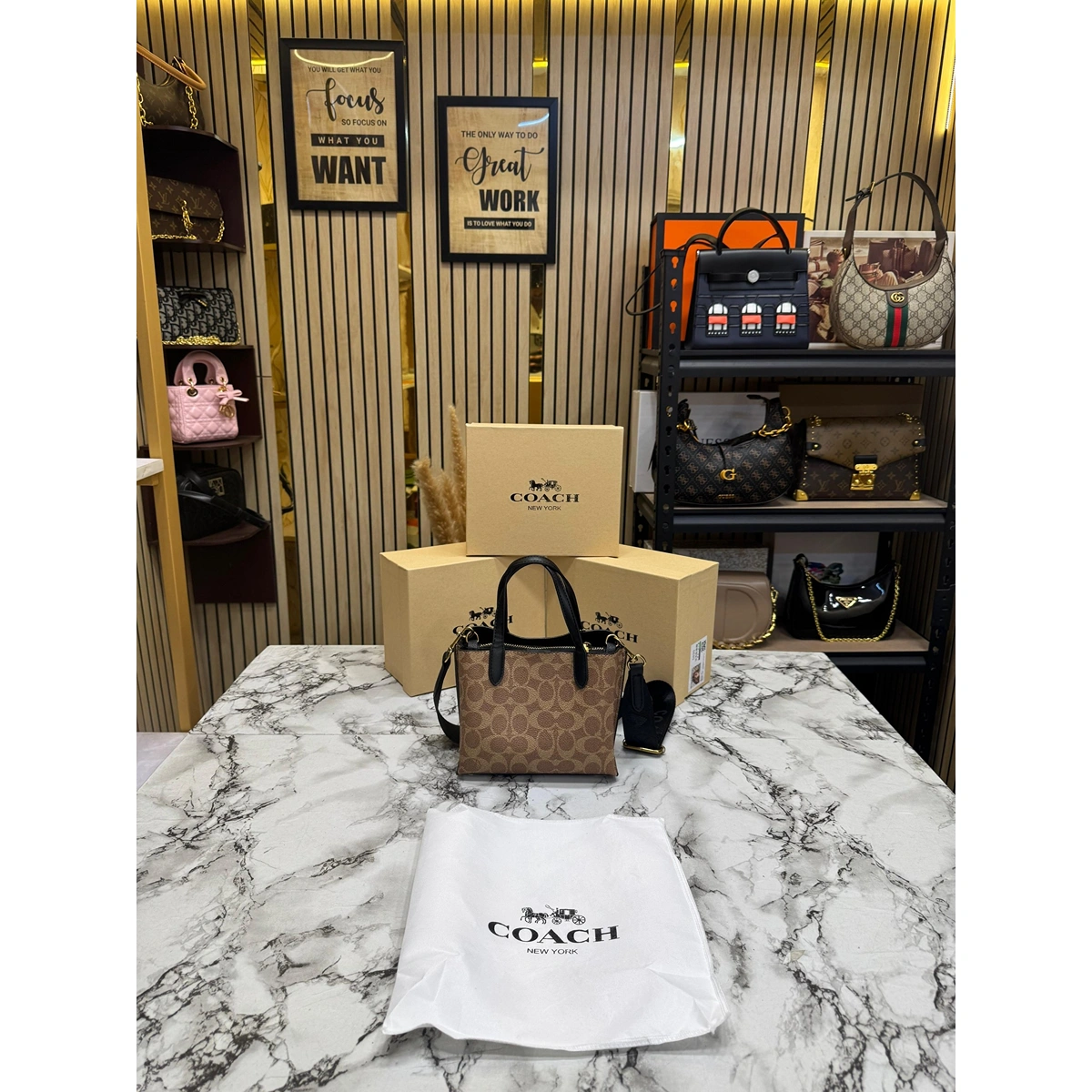 Stylish Coach Willow Tote Bag Monogram Canvas Mini For Women (JH425) - stayhit.in