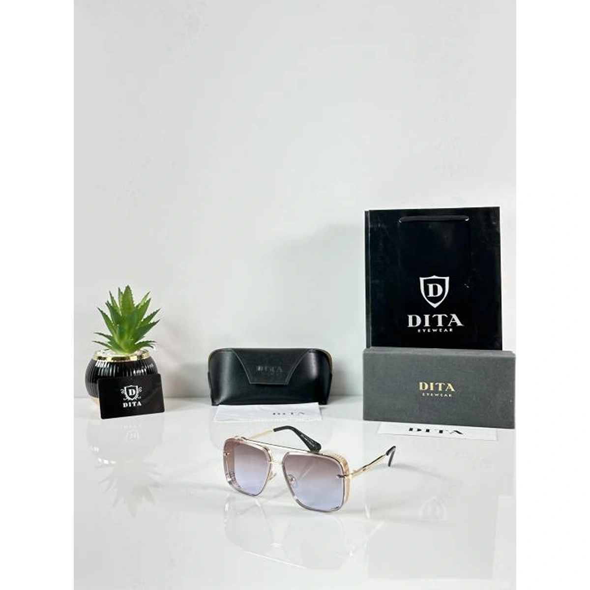 Stylish Dita Sunglasses Gold Brown For Men (BOT3469) - stayhit.in