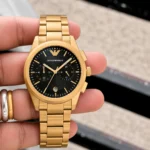 Stylish Emporio Armani Watch All Working Black Dial For Men (SOS596) - stayhit.in