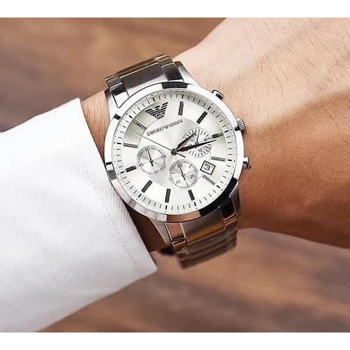 Stylish Emporio Armani Watch Silver White For Men (BOT3036) - stayhit.in Stylish Emporio Armani Watch Silver White For Men (BOT3036) - stayhit.in
