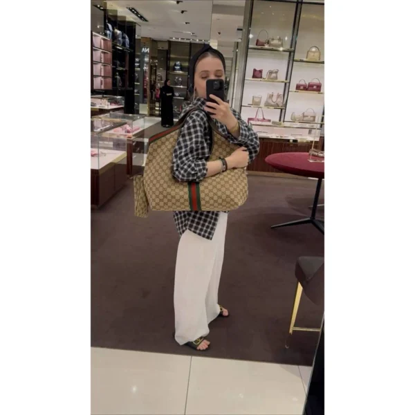 Stylish Gucci Giglio Tote Bag Iconic Beige & Brown For Women (SOS494) - stayhit.in