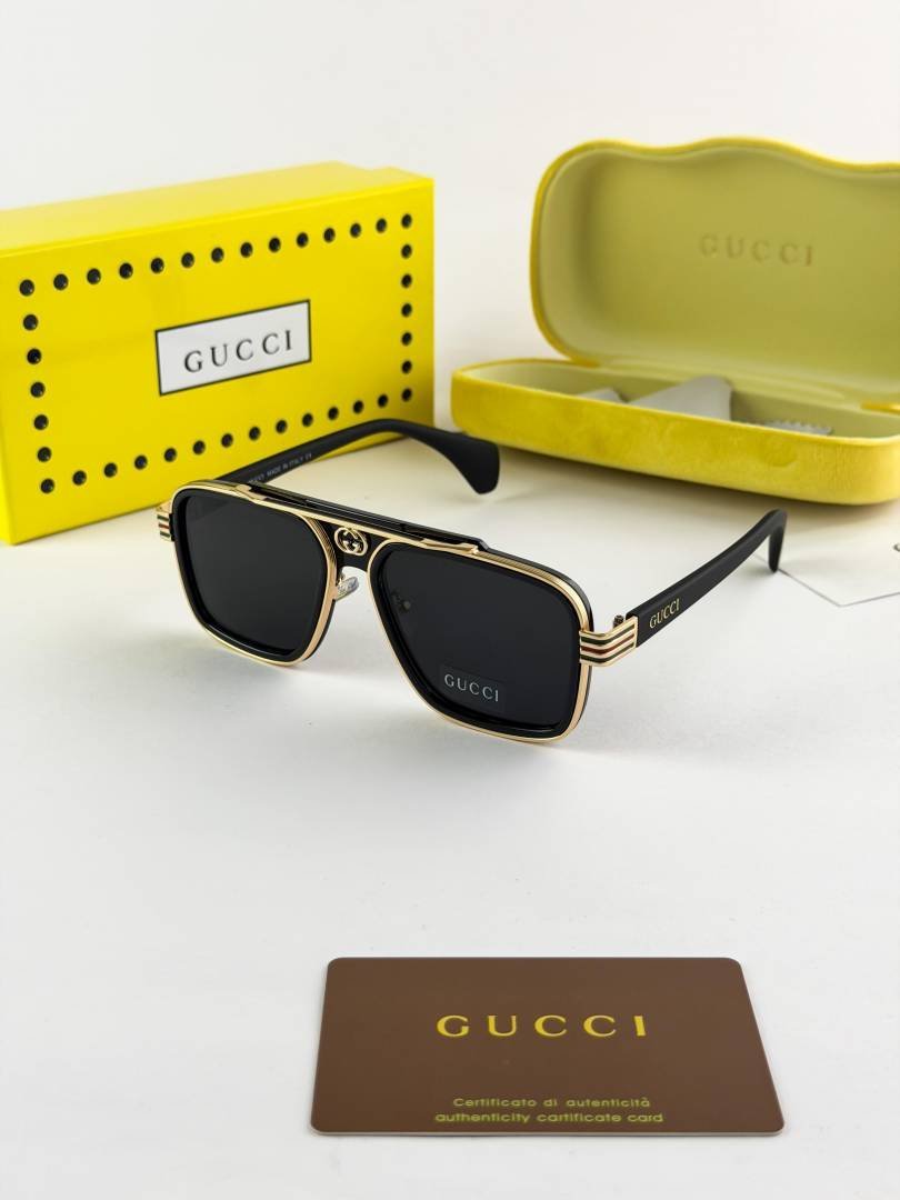 Stylish Gucci Sunglasses Gold Black For Men (DW23) - stayhit.in Stylish Gucci Sunglasses Gold Black For Men (DW23) - stayhit.in