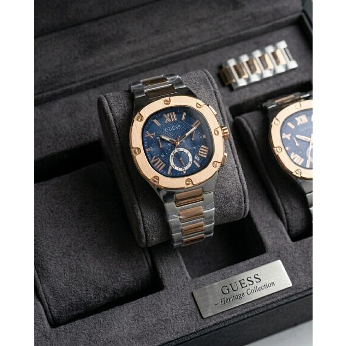 Stylish Guess Square Watch Two Tone Copper Blue For Men (BOT3345) - stayhit.in Stylish Guess Square Watch Two Tone Copper Blue For Men (BOT3345) - stayhit.in