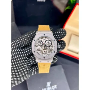 Stylish Hublot Swatch Watch Brown Strap For Men (SOS540) - stayhit.in
