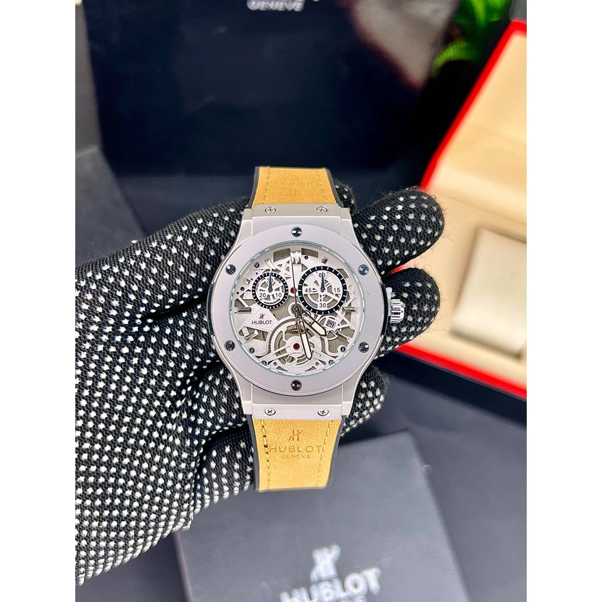 Stylish Hublot Swatch Watch Brown Strap For Men (SOS540) - stayhit.in Stylish Hublot Swatch Watch Brown Strap For Men (SOS540) - stayhit.in