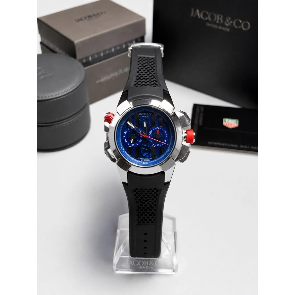 Stylish Jacob Chrono Watch Black Blue For Men (LAB843) - stayhit.in Stylish Jacob Chrono Watch Black Blue For Men (LAB843) - stayhit.in