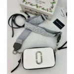 Stylish Marc Jacobs Snapshot Crossbody Bag White Black For Women (LAB503) - stayhit.in
