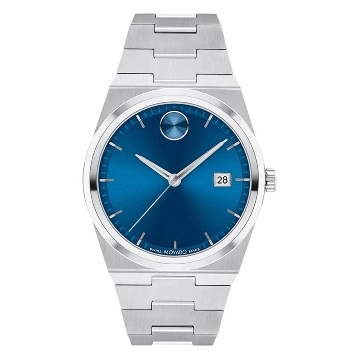 Stylish Movado Bold Watch Silver Blue For Men (SOS129) - stayhit.in Stylish Movado Bold Watch Silver Blue For Men (SOS129) - stayhit.in