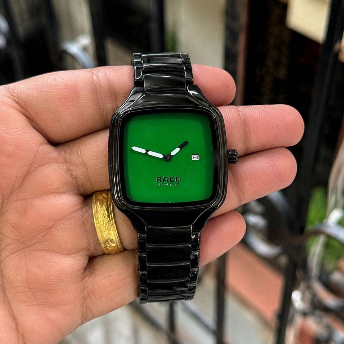 Stylish Rado True Square Watch Green Dial For Men (SOS550) - stayhit.in Stylish Rado True Square Watch Green Dial For Men (SOS550) - stayhit.in