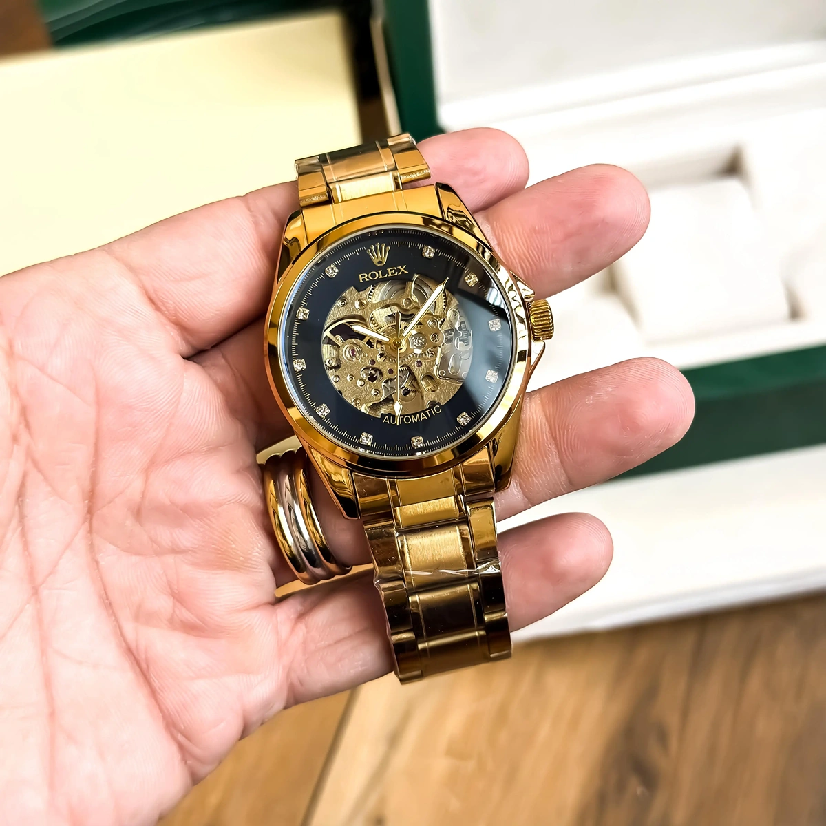 Stylish Rolex Auto Watch Gold Black For Men (JH559) - stayhit.in Stylish Rolex Auto Watch Gold Black For Men (JH559) - stayhit.in