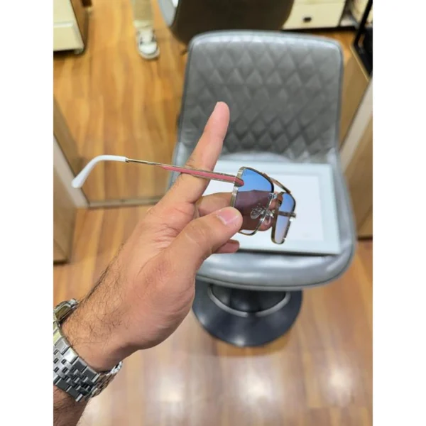 T Henri Sunglasses Silver Blue For Men
