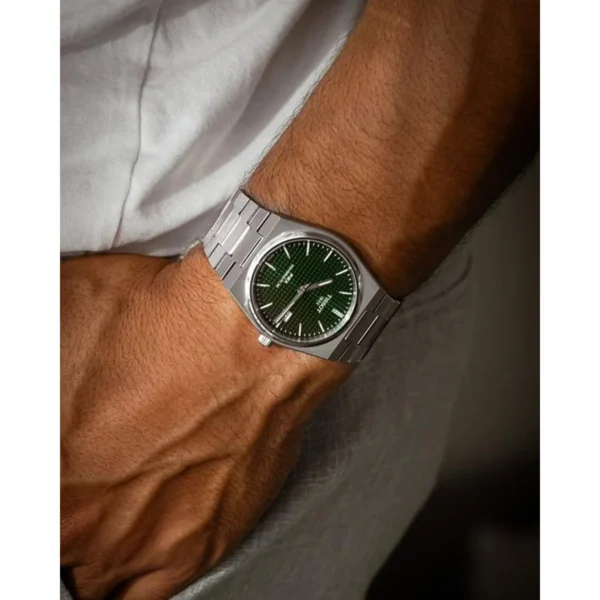 Tissot 1853 Prx Automatic Watch Silver Green For Men