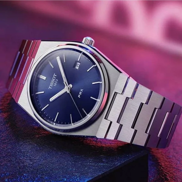 Tissot 1853 Prx Powermatic Watch Silver Blue For Men
