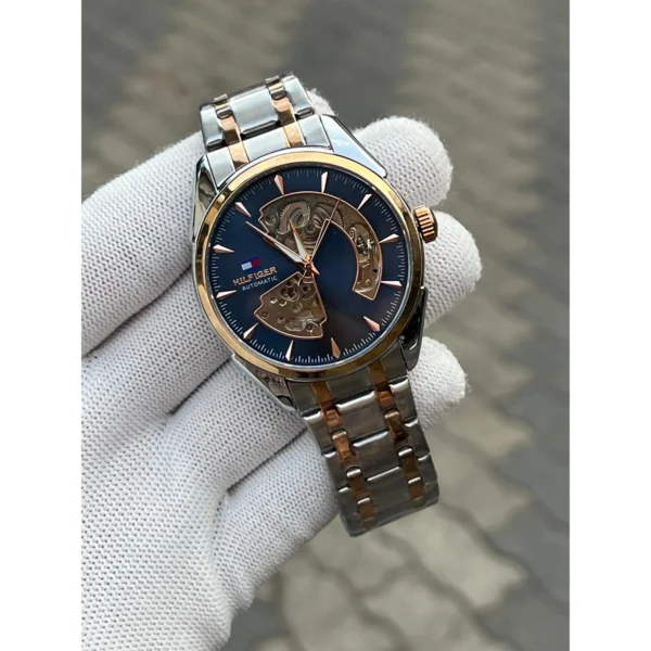 Tommy Hilfiger Automatic Watch Two Tone Blue For Men