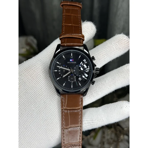 Tommy Hilfiger Watch Black Brown For Men