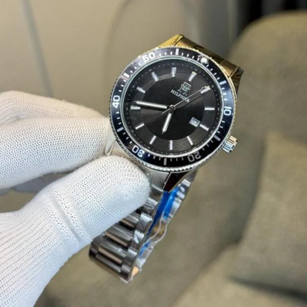 Tommy Hilfiger Watch Silver Black For Men Tommy Hilfiger Watch Silver Black For Men