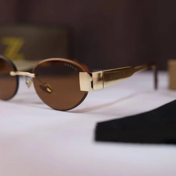 Zikrain Sunglasses Gold Brown For Men Zikrain Sunglasses Gold Brown For Men