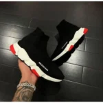 Elegant Balenciaga Speed Trainer Shoes Black Red For Men (SUP1388) - stayhit.in