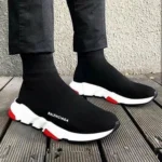 Elegant Balenciaga Speed Trainer Shoes Black Red For Men (SUP1388) - stayhit.in