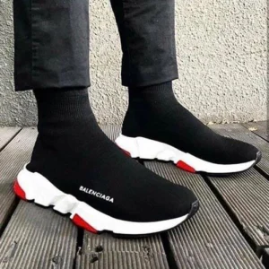 Elegant Balenciaga Speed Trainer Shoes Black Red For Men (SUP1388) - stayhit.in