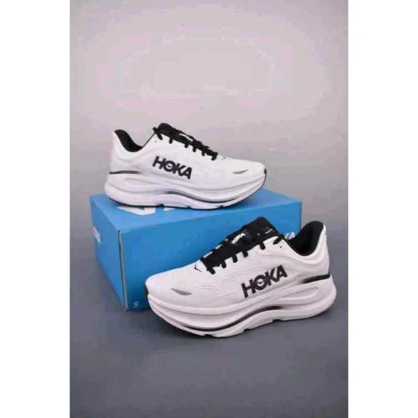 Elegant Hoka Bondi 9 Shoes White Black For Men (SUP1621) - stayhit.in