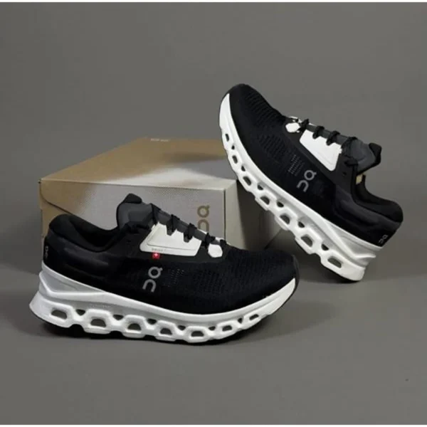 Elegant On Cloud Stratus V3 Shoes Black White Running For Men (SUP3052) - stayhit.in Elegant On Cloud Stratus V3 Shoes Black White Running For Men (SUP3052) - stayhit.in