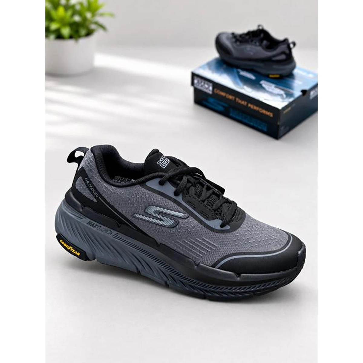 Elegant Skechers Max Cushion Shoes 2.0 Grey Black For Men (SUP1905) - stayhit.in