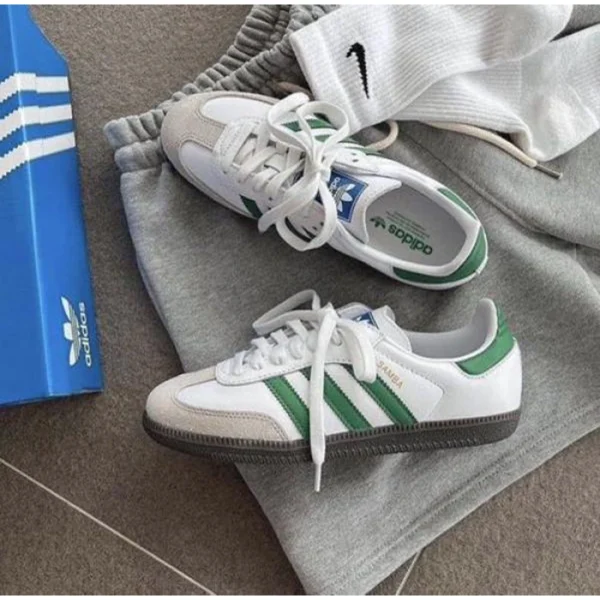 Imported Adidas Samba Shoes White Green For Men (HS1511) - stayhit.in