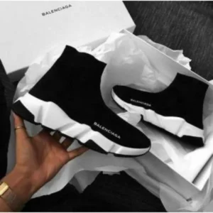 Imported Balenciaga Speed Trainer Shoes Black White For Men (SUP1239) - stayhit.in