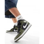 Premium Air Jordan Retro Shoes Mid Olive Black White For Men (SUP1086) - stayhit.in