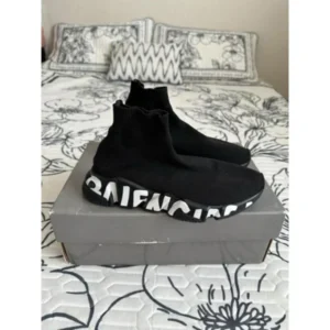 Premium Balenciaga Speed Trainer Graffiti Shoes Black For Men (SUP1314) - stayhit.in