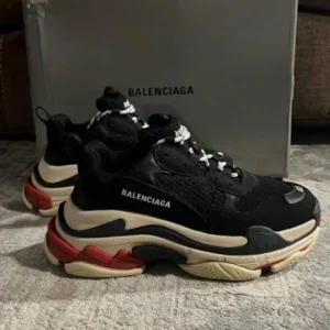 Premium Balenciaga Triple S Shoes Black White Red For Men (SUP2964) - stayhit.in